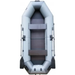 Надувная 2-местная ПВХ лодка Sharks S 260 (пол-книжка, серо-темно-серая)